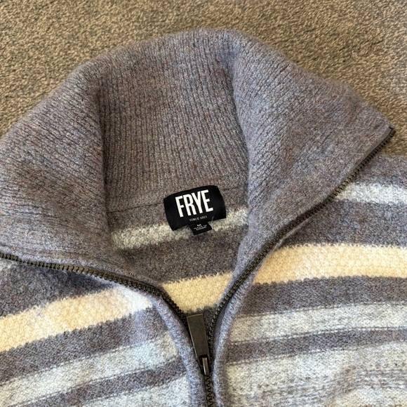 Frye Women's Fair-Isle Striped Half-Zip Draped-Collar Sweater size M - Picture 5 of 6